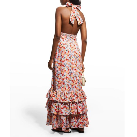 Agua by Agua Bendita Magnolia Printed Linen Halter Maxi Dress - Picture 4 of 16